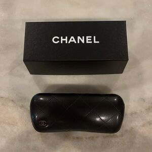CHANEL Black Quilted sunglasses Case
